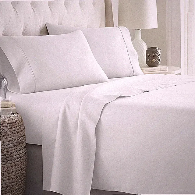 100% Cotton 1000 TC OR 1200 TC Hotel Bedding White Solid Select Item