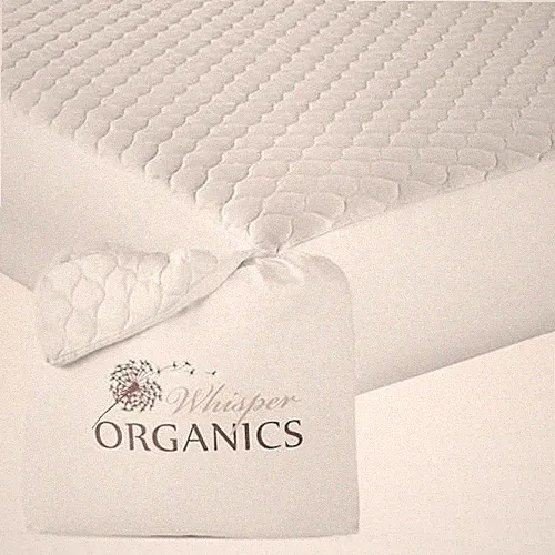 100% Cotton Organic Mattress Pad - Breathable & Cooling Mattress Queen White