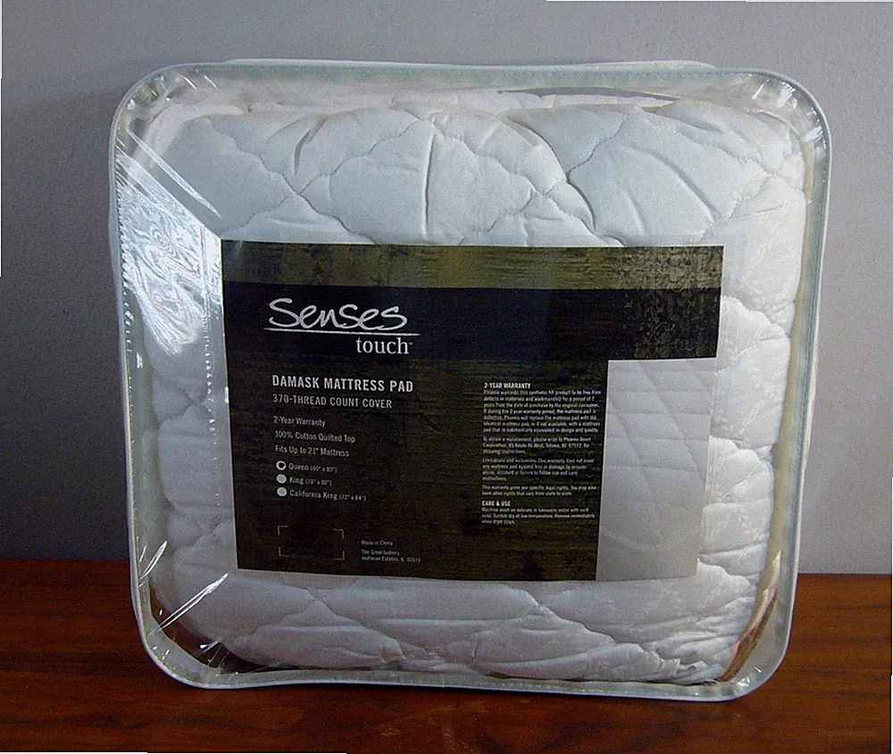 370TC Mattress Pad Damask 21" Deep Pocket Hypoallergenic Cover 100% Cotton NOS
