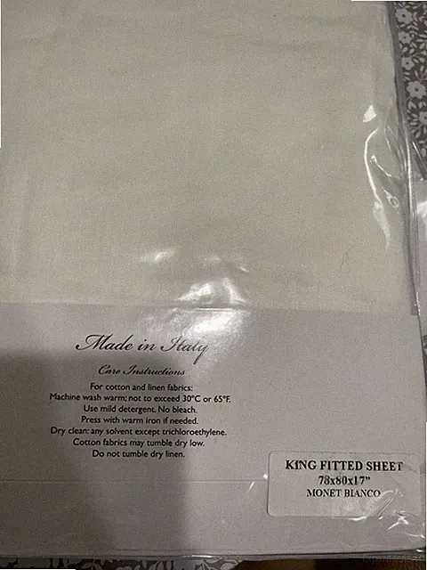 $495 Tribute Goods Italy NWT (1pc) King Fitted 100% Modal 17” Cloud Monet Fine