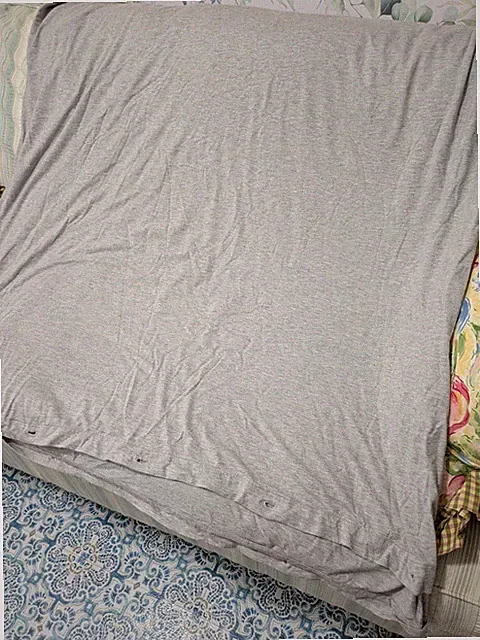 Calvin Klein Full Queen Size Heather Gray Cotton rayon Jersey Knit Duvet Cover