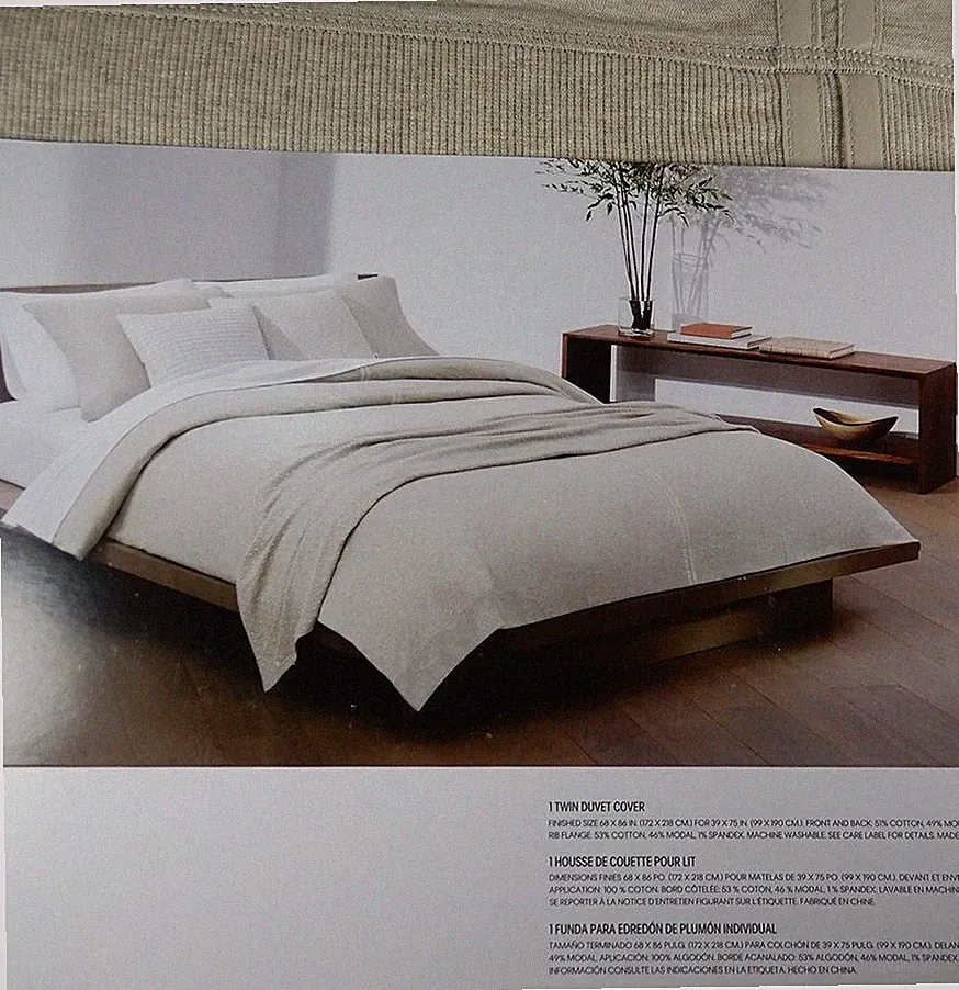 CALVIN KLEIN Modern Cotton Twin DUVET COVER Jogger Beige Cotton Modal NEW $129
