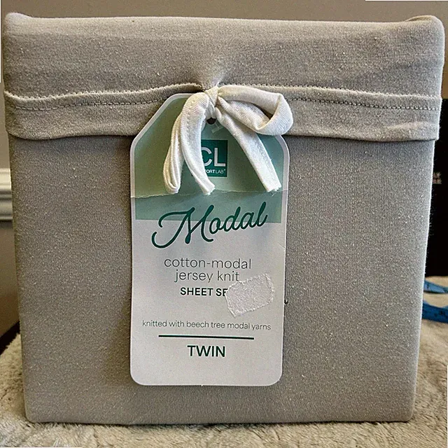 Comfort Lab Modal Twin Sheet Set Jersey Knit New Light Gray