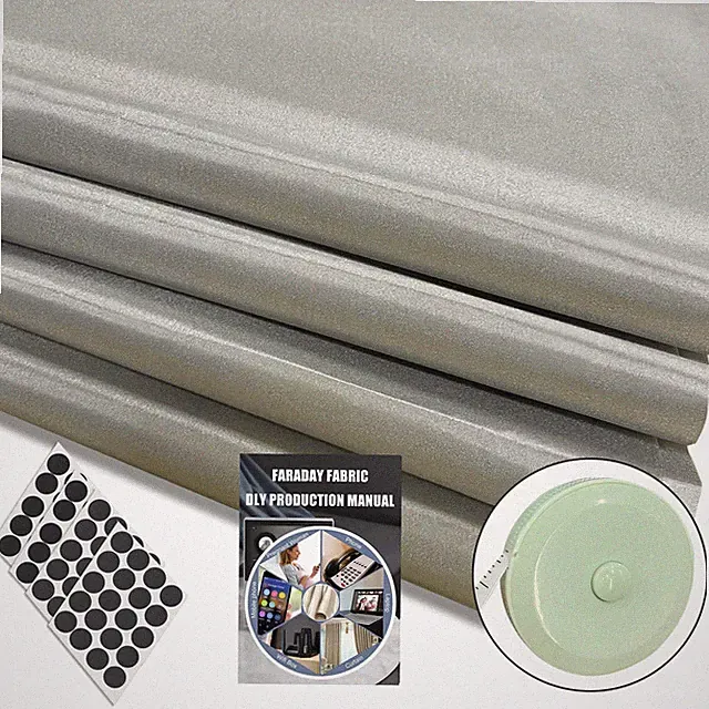 Faraday Fabric 43" W×236" L(Big 6 Yards) Faraday Military Grade Conductive Ma...