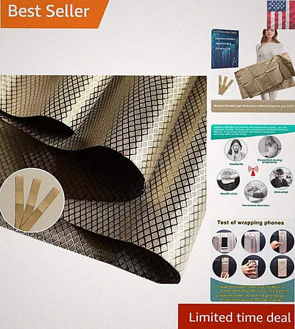 Farday Fabric Faraday Cage DIY Wireless Shield Material Military Grade Conduc...