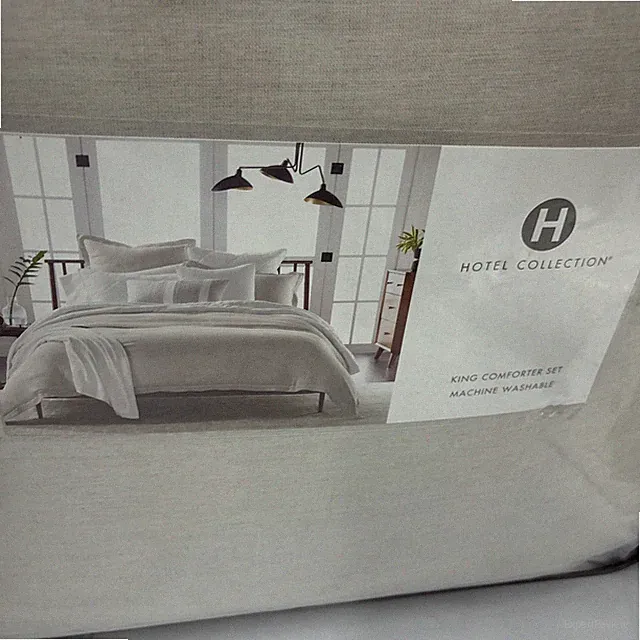 Hotel Collection Linen/Modal Blend 3 Piece King Comforter Set Natural