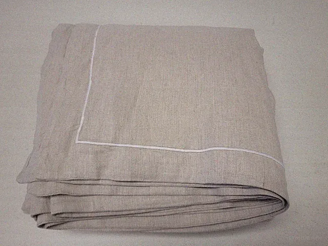 Hotel Collection Linen/Modal Blend FULL/QUEEN Duvet Cover Natural & One sham