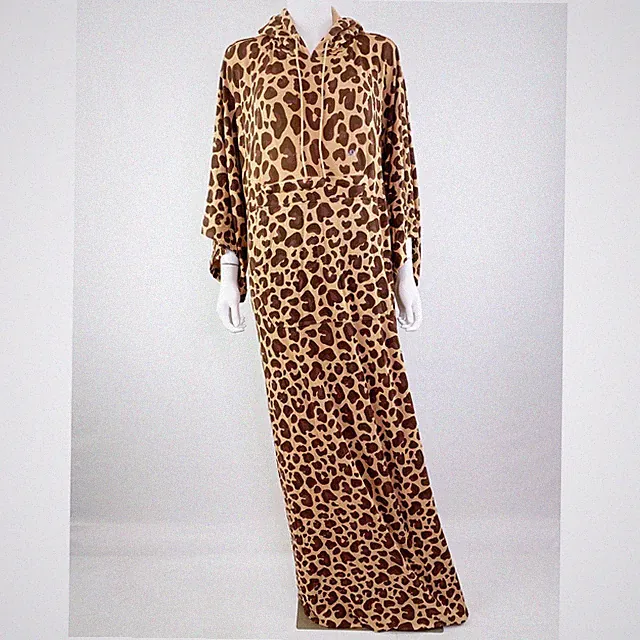 Jambys Wearable Blanket Hoodie One Size Leopard Print Cozy Cloak NEW