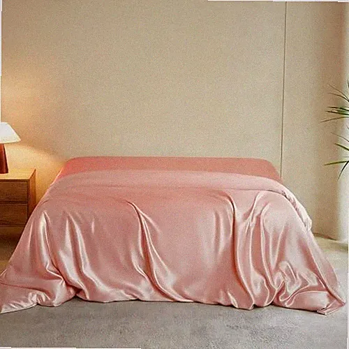 Luxury King Silk Duvet Cover, Extra Soft, King (102" x 91") Charming Pink