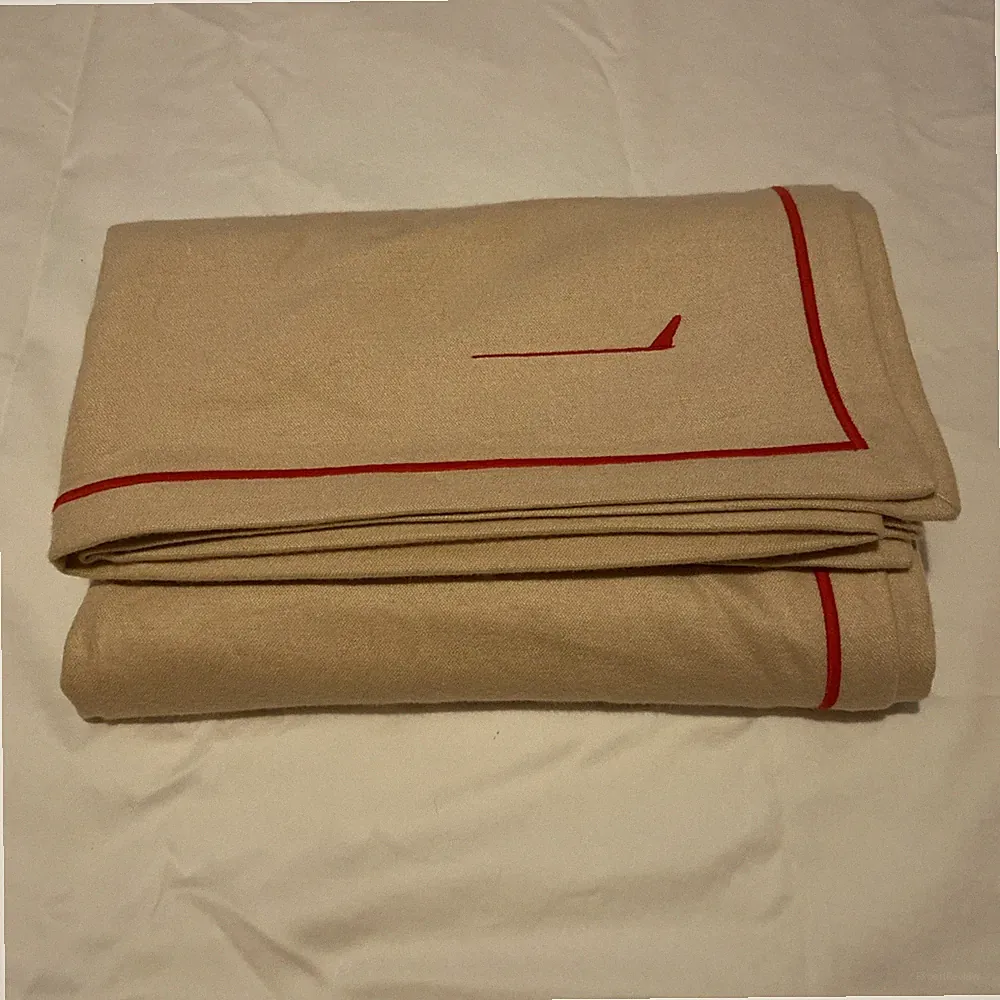 Matouk Modal Egyptian Cotton Throw Blanket Camel Red Embroidery 51 X 59 USA