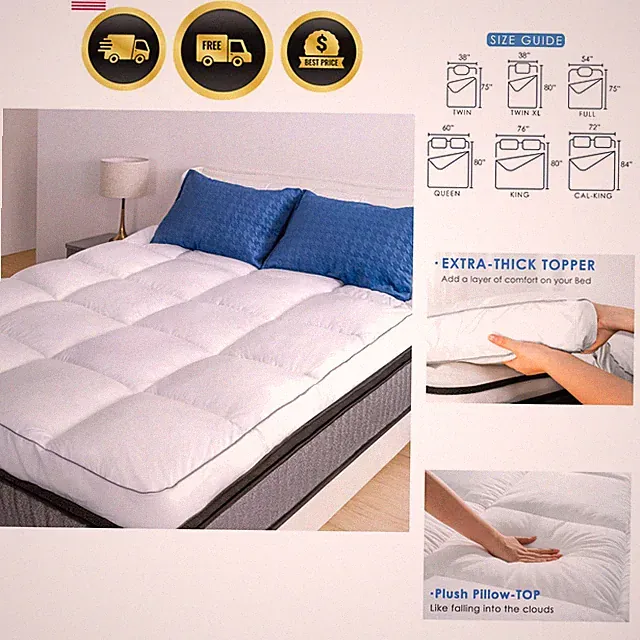 Mattress Topper Queen, Cooling Pillow Top Mattress Topper, Extra Thick Plush...