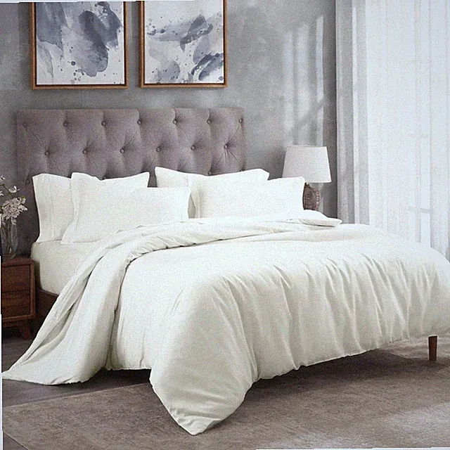 Modal From Beech 300 Thread Count Solid Bed Duvet Cover & Pillow Sham Set