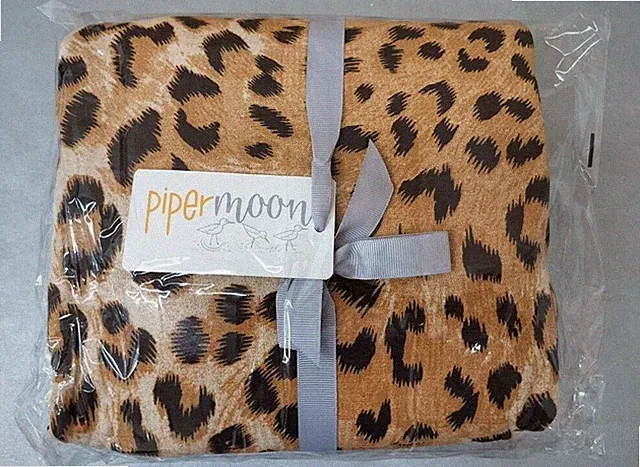 Pipermoon T-Shirt Soft Oversized Adult Swaddle Blanket in Leopard Print 57"x72"