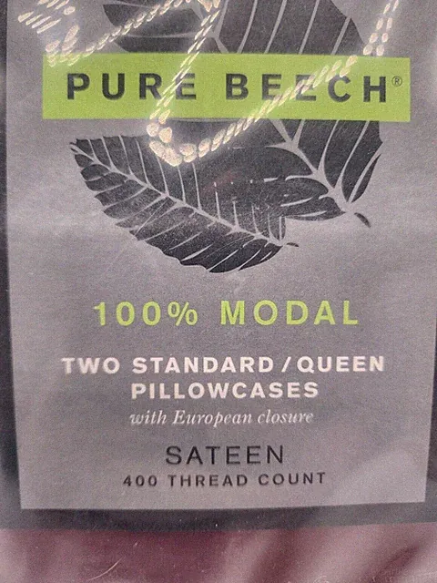 Pure Beech Cranberry Sateen 100% Modal Two Standard/Queen Pillow Cases