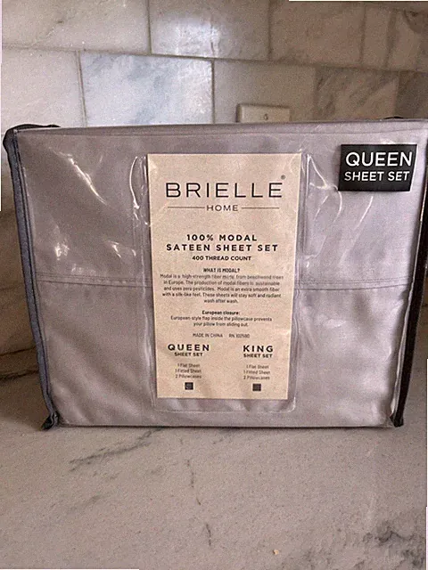 RARE Brielle Modal Sateen Queen Set 400 thread no pesticides SO SOFT Beech tree