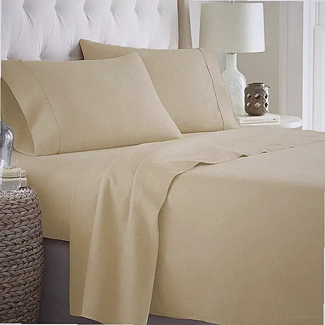 Soft Quality Egyptian Cotton Bedding Collection Select Size & TC Taupe Solid