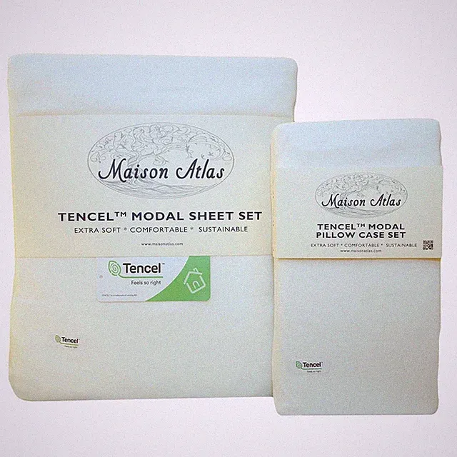 TENCEL MODAL Jersey SHEET SET PILLOWCASE by Maison Atlas | Pure Beech | NEW